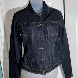 VINTAGE FUBU Denim Jean Jacket Women Medium M Blue  Long Sleeve 90s  AA17